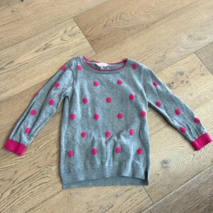 Girls pink polka dot sweater